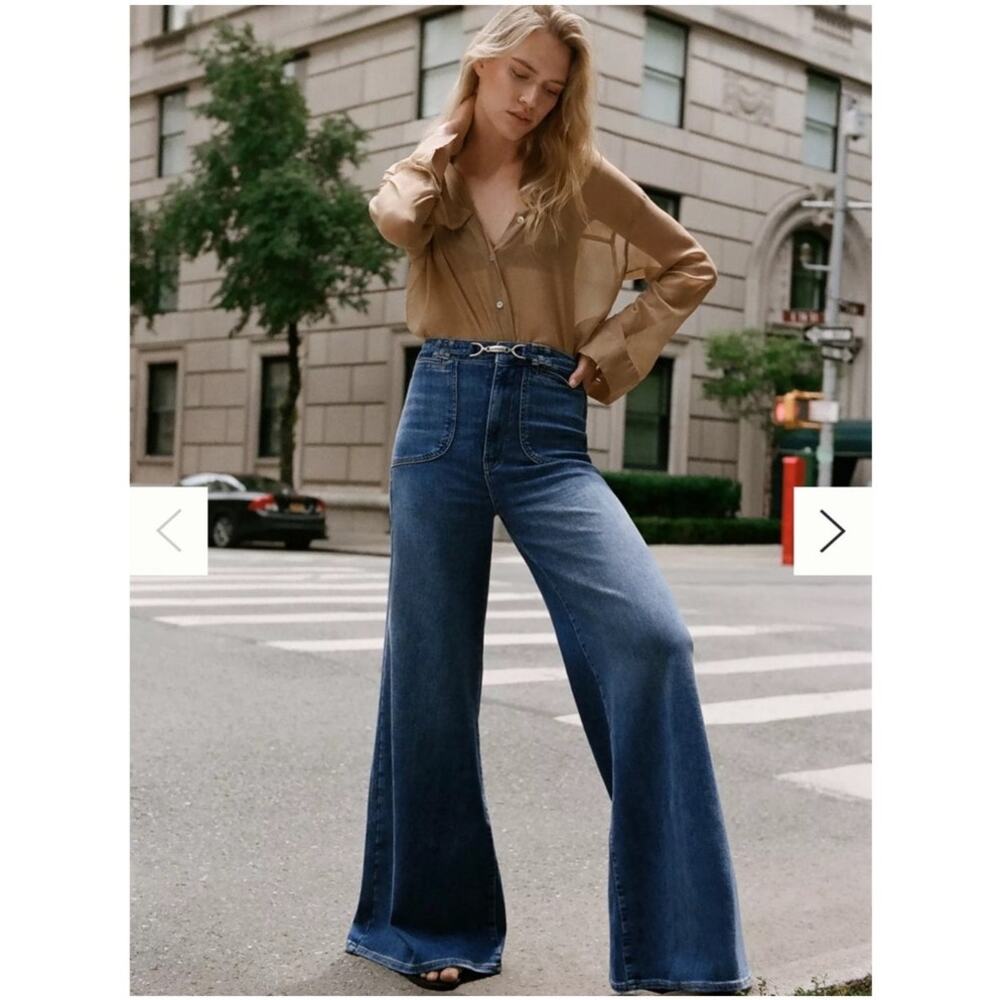 Anthropologie Pilcro Uptown Wide Leg Jeans size 33P